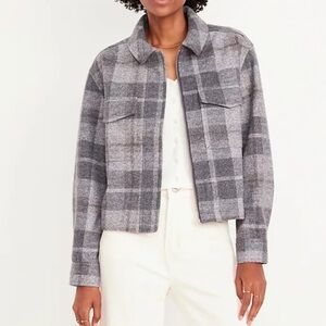 Old Navy Plaid Jacket in Gray